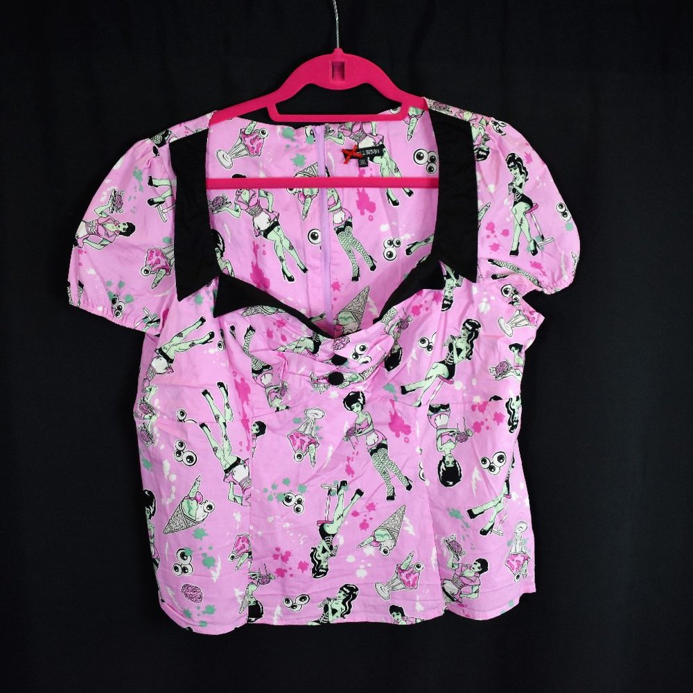 Hell Bunny 3X Zombie Waitress Top